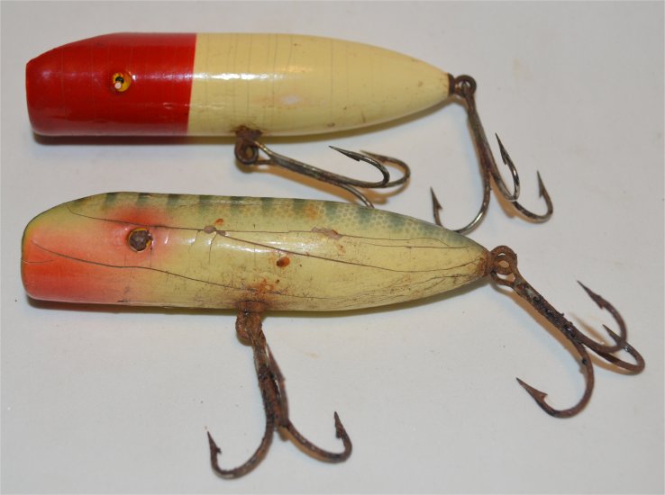 Abbey & Imbrie - Two Bass-Oreno type lures in boxes