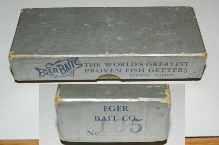 Eger Bait Company - Empty Box 105 (Weedless Dillinger Pearl) - Click Image to Close