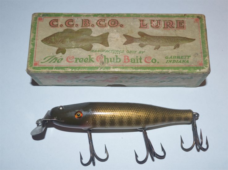 Vintage Creek Chub Jointed Pikie Minnow Wood Fishing Lure & Box No